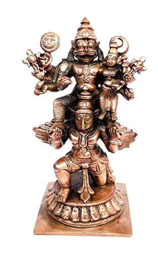 Lakshmi Narasimhar wih Garuda Vahanam, 4.7 inches