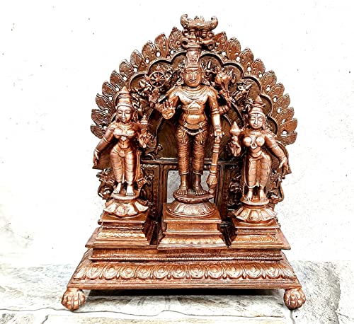 Srinivasa Perumal with Sridevi and Bhudevi with Dasavadhara Prabhavali 7.2 inches