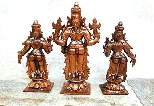 Venkateswara with Sridevi and Bhudevi 3.9 inches