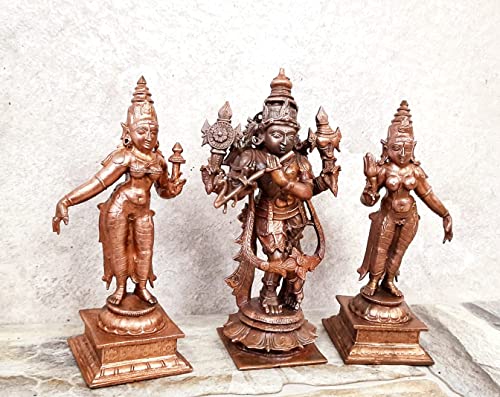 Venugopala Swamy with Sridevi and Bhudevi 5.7 inches