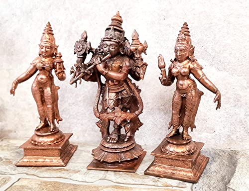 Venugopala Swamy with Sridevi and Bhudevi 5.7 inches