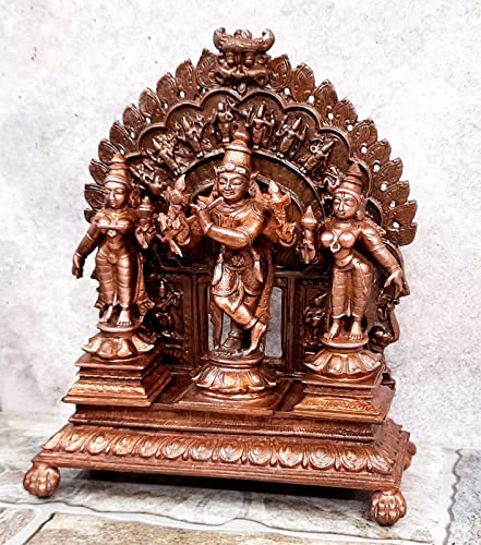 Venugopala with Sridevi and Bhudevi with Dasavadhara Prabhavali 7.2 inches