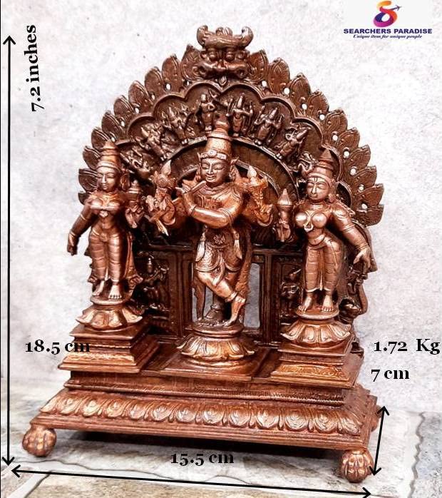 Venugopala with Sridevi and Bhudevi with Dasavadhara Prabhavali 7.2 inches