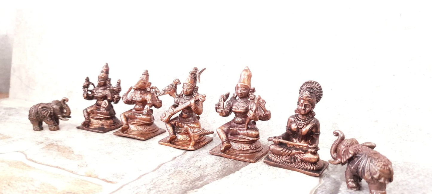 Elephant Idol,Lakshmi,Varahi,Rajamatangi,Annapoorani Combo 1.5 inches