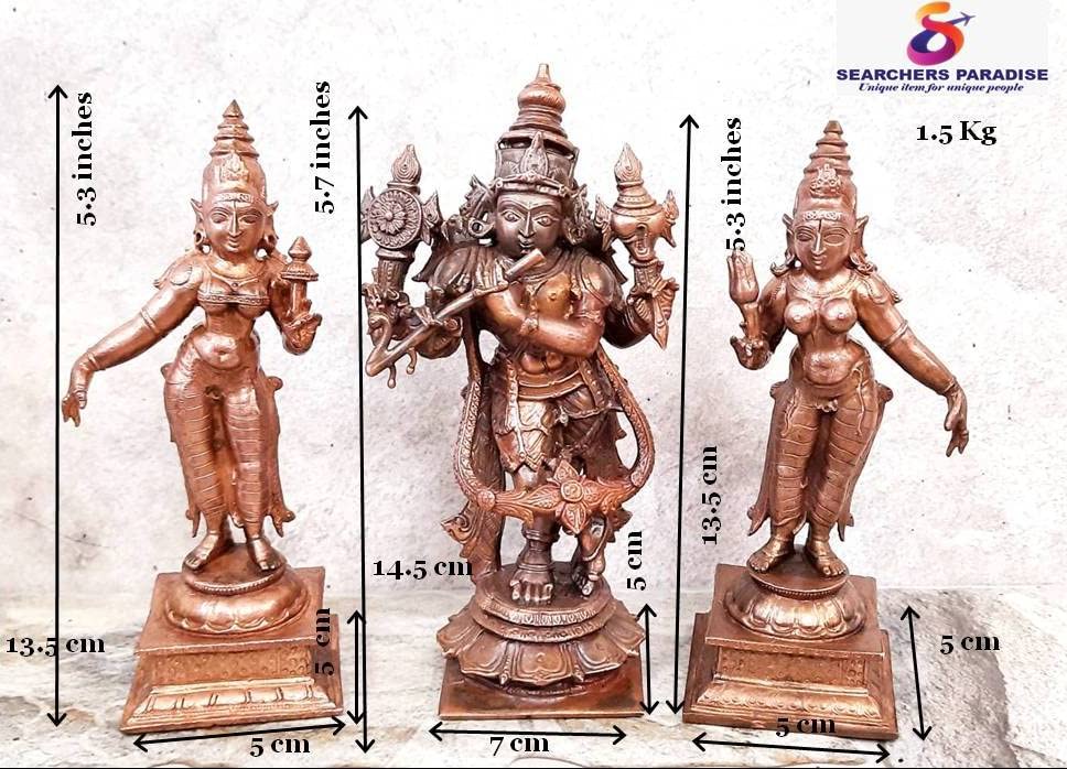 Venugopala Swamy with Sridevi and Bhudevi 5.7 inches